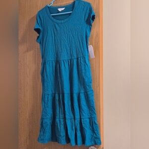 Teal Short Sleeve Women's Dress